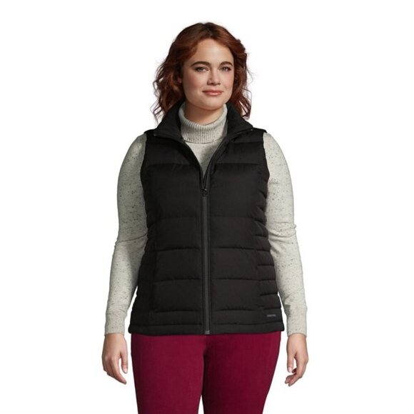 Lands' End NWT Women's Down Puffer Vest in Black - Picture 1 of 6